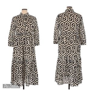 Zara Patterned Collared Dress